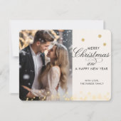 Cartes Pour Fêtes Annuelles Joyeux Noël! Police de script, photo beige (Devant)