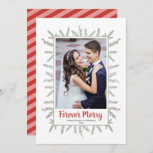 Cartes Pour Fêtes Annuelles Joyeux Noël pour les jeunes mariés (Devant / Derrière)