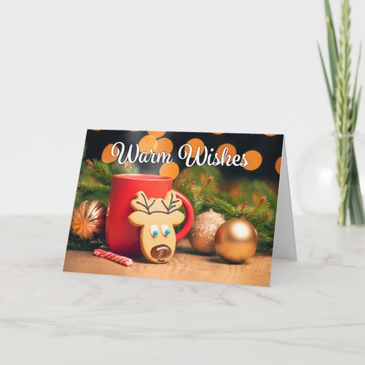 Cartes Pour Fêtes Annuelles Joyeux Noël Pour Toute Personne Reindeer Cookie (Devant)