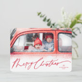 Cartes Pour Fêtes Annuelles Joyeux Noël Poussière de neige écriture manuscrite (Debout devant)