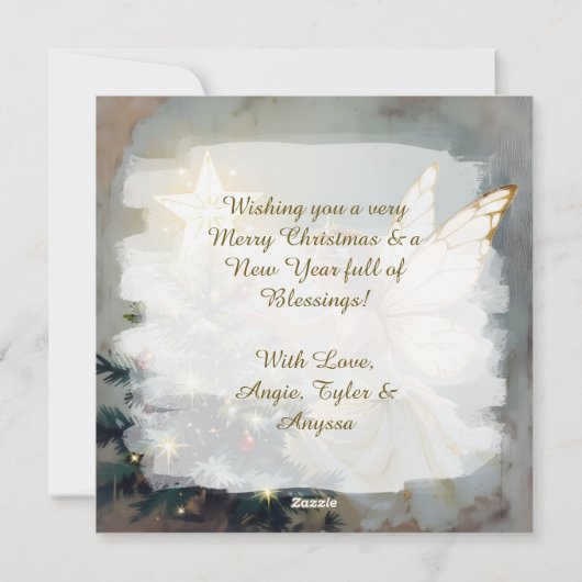 Cartes Pour Fêtes Annuelles Joyeux Noël | Pretty Fairy Personalized Christmas (Dos)