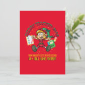 Cartes Pour Fêtes Annuelles Joyeux Noël Prof! (Debout devant)