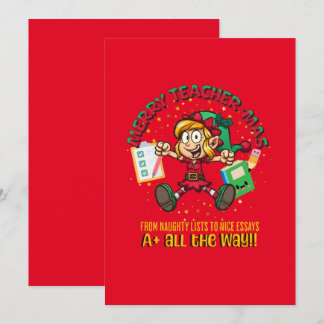 Cartes Pour Fêtes Annuelles Joyeux Noël Prof!