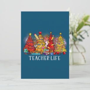 Cartes Pour Fêtes Annuelles Joyeux Noël Professeur Sapins Tie Dye