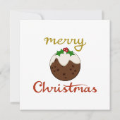 Cartes Pour Fêtes Annuelles Joyeux Noël+Pudding Design (Devant)