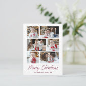 Cartes Pour Fêtes Annuelles Joyeux Noël Purple Script 6 Photo Collage (Debout devant)