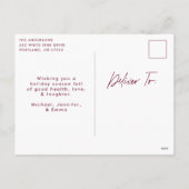 Cartes Pour Fêtes Annuelles Joyeux Noël Purple Script 6 Photo Collage (Dos)