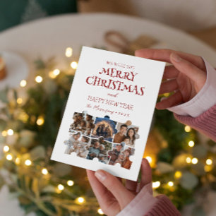 Cartes Pour Fêtes Annuelles Joyeux Noël Puzzle Collage personnalisé Photos