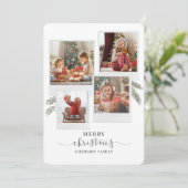 Cartes Pour Fêtes Annuelles Joyeux Noël Quatre Script photo Botanique (Debout devant)