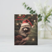 Cartes Pour Fêtes Annuelles Joyeux Noël Racoon (Debout devant)