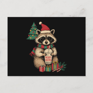 Cartes Pour Fêtes Annuelles Joyeux Noël Raton laveur Bubble Tea Chapeau de Pèr