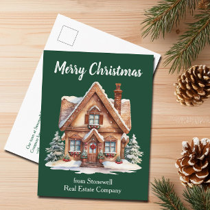 Cartes Pour Fêtes Annuelles Joyeux Noël Real Estate Company Green Home