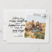 Cartes Pour Fêtes Annuelles Joyeux Noël Real Hugs Script Gris Photo (Devant)