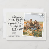 Cartes Pour Fêtes Annuelles Joyeux Noël Real Script Hugs Post Covid Photo (Devant)