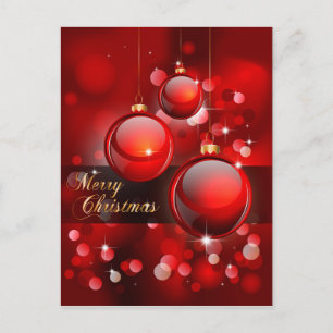 Cartes Pour Fêtes Annuelles Joyeux Noël Red Baubles