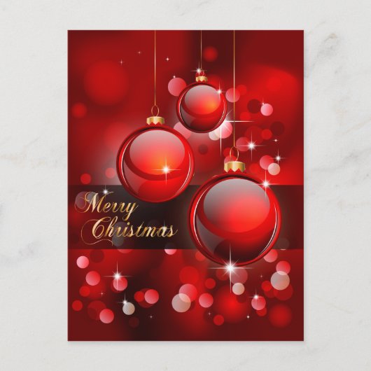 Cartes Pour Fêtes Annuelles Joyeux Noël Red Baubles (Devant)