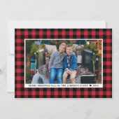 Cartes Pour Fêtes Annuelles Joyeux Noël Red Buffalo Plaid Photo (Devant)