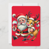 Cartes Pour Fêtes Annuelles Joyeux Noël Red Père Noël (Dos)