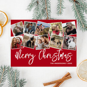 Cartes Pour Fêtes Annuelles Joyeux Noël Red Photo Collage