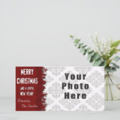 Cartes Pour Fêtes Annuelles Joyeux Noël Red Snowflake (Debout devant)