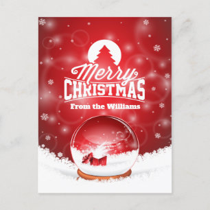 Cartes Pour Fêtes Annuelles Joyeux Noël Red Snowflakes Souhait personnalisé