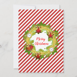 Cartes Pour Fêtes Annuelles Joyeux Noël Red Stripes