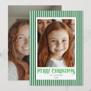 Cartes Pour Fêtes Annuelles Joyeux Noël Red Stripes Design de vacances