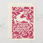 Cartes Pour Fêtes Annuelles Joyeux Noël Reindeer Silhouettes Snowflake (Devant / Derrière)