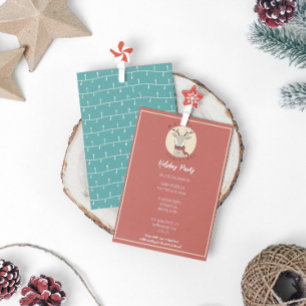 Cartes Pour Fêtes Annuelles Joyeux Noël Renne Mignon Fête de Fêtes