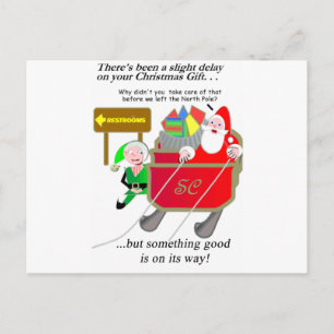 Cartes Pour Fêtes Annuelles Joyeux Noël retardé - Père Noël retardé