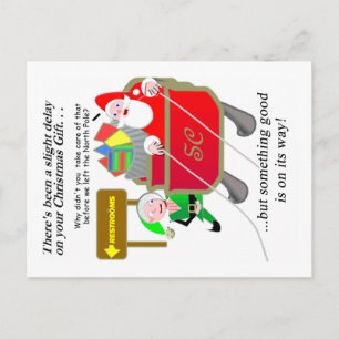 Cartes Pour Fêtes Annuelles Joyeux Noël retardé - Portrait de Père Noël retard