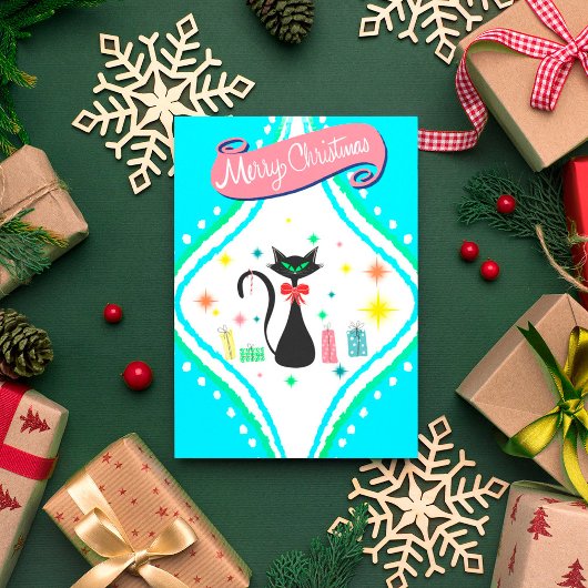 Cartes Pour Fêtes Annuelles Joyeux Noël Retro Chat Siamese