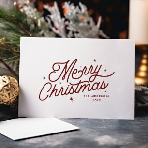 Cartes Pour Fêtes Annuelles Joyeux Noël rétro moderne Monogram Online 3-slot