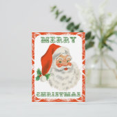 Cartes Pour Fêtes Annuelles Joyeux Noël rétro Père Noël (Debout devant)