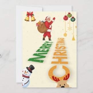 Cartes Pour Fêtes Annuelles Joyeux Noël Rétro Père Noël Bonhomme de Neige Fête