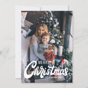 Cartes Pour Fêtes Annuelles Joyeux Noël Retro Script Typographie