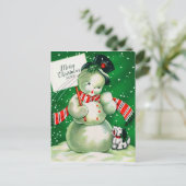 Cartes Pour Fêtes Annuelles Joyeux Noël | Retro Snowman (Debout devant)