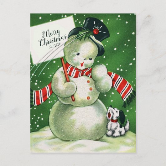 Cartes Pour Fêtes Annuelles Joyeux Noël | Retro Snowman (Devant)