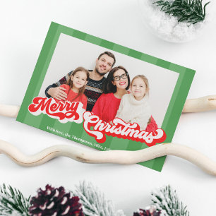 Cartes Pour Fêtes Annuelles Joyeux Noël Retro Typographie