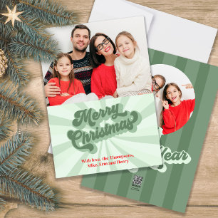 Cartes Pour Fêtes Annuelles Joyeux Noël Retro Typographie Deux photos