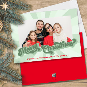 Cartes Pour Fêtes Annuelles Joyeux Noël Retro Typographie Multi Photo