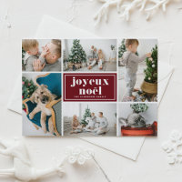 Joyeux Noël Rétro Typographie Rouge Collage Photo