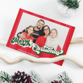 Cartes Pour Fêtes Annuelles Joyeux Noël Retro Typographie Rouge Vert