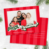 Cartes Pour Fêtes Annuelles Joyeux Noël Retro Typographie Rouge Vert
