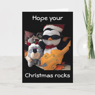 CARTES POUR FÊTES ANNUELLES JOYEUX NOËL "ROCK" DIT LE GUITARISTE