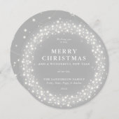 Cartes Pour Fêtes Annuelles Joyeux Noël Rond Gris Feux (Devant / Derrière)