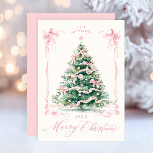 Cartes Pour Fêtes Annuelles Joyeux Noël rose