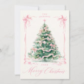 Cartes Pour Fêtes Annuelles Joyeux Noël rose (Devant)