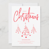 Cartes Pour Fêtes Annuelles Joyeux Noël rose élégant (Devant)