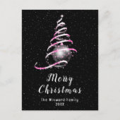 Cartes Pour Fêtes Annuelles Joyeux Noël rose et noir (Devant)